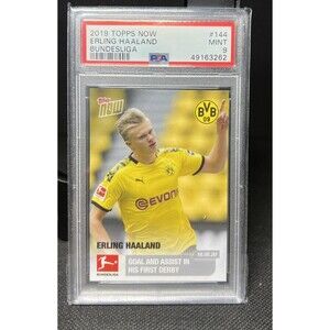 2019 Topps Now Bundesliga Erling Haaland PSA 9 Rookie RC #144